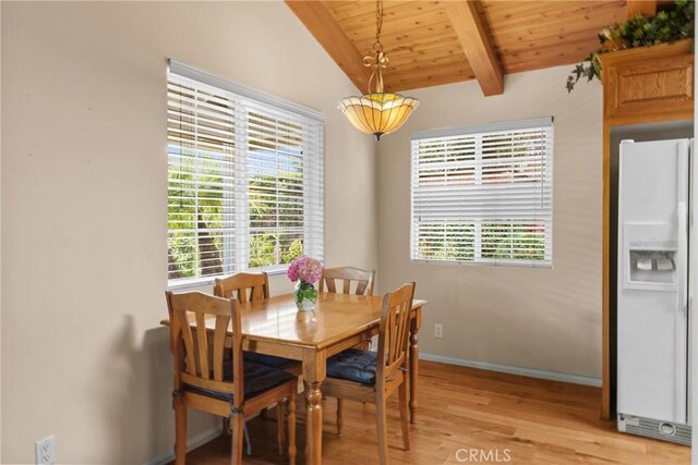 530 Bradbury Rd, Monrovia, CA 91016 - dining room with light wood-type flooring, healthy amount of natural light, and wood ceiling