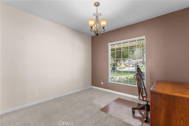 530 Bradbury Rd, Monrovia, CA 91016 - home office with carpet floors and a chandelier
