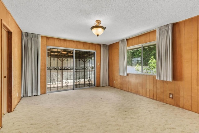 3448 Goldfinch St, San Diego, CA 92103 - spare room featuring wooden walls, carpet flooring, and a textured ceiling