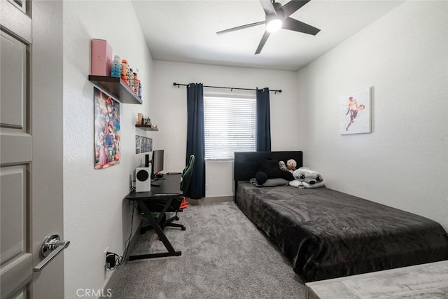 825 Spring St W, Madera, CA 93636 - bedroom featuring carpet floors, a desk, and ceiling fan