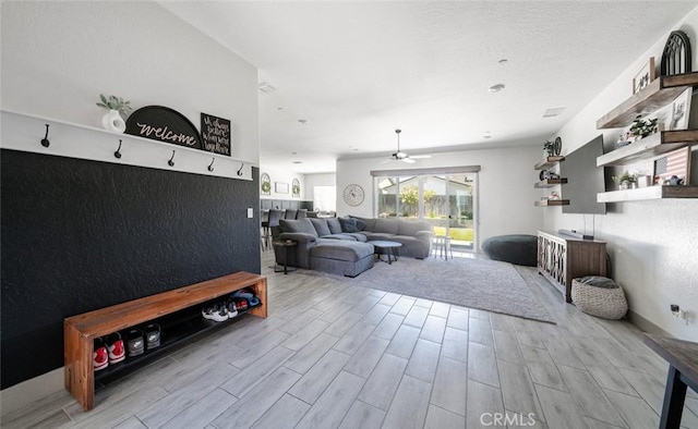 825 Spring St W, Madera, CA 93636 - living area featuring ceiling fan and wood finished floors