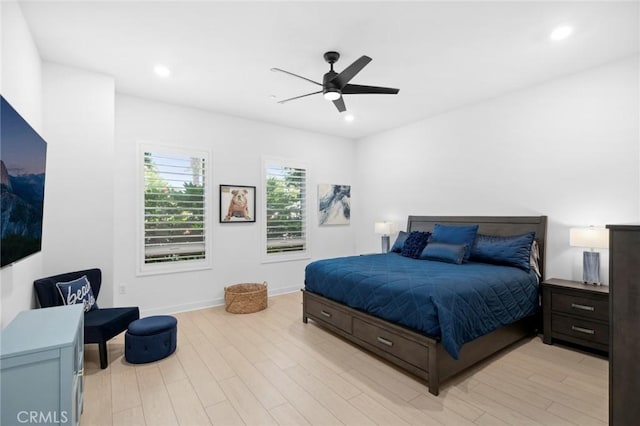 3100 Rivington, Irvine, CA 92612 - bedroom featuring light wood-type flooring, recessed lighting, and ceiling fan