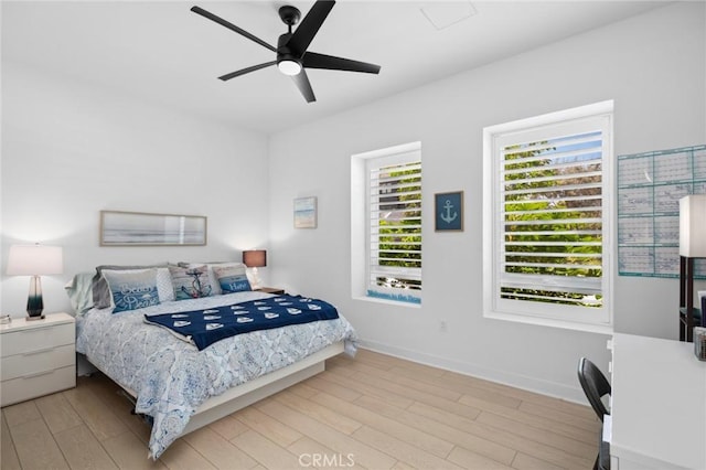 3100 Rivington, Irvine, CA 92612 - bedroom featuring light wood-type flooring and ceiling fan