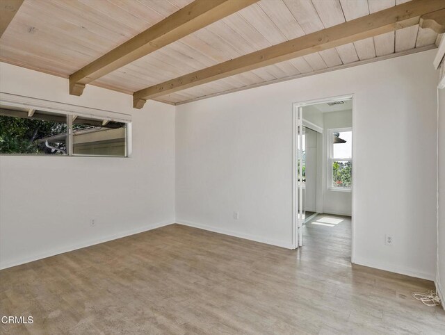 3914 Alta Vista Dr, La Canada Flintridge, CA 91011 - spare room with a wood ceiling with exposed beams and wood finished floors