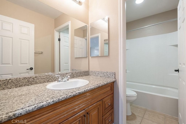 117 S Machala Pl, Rialto, CA 92376 - full bath with vanity, tile patterned flooring, and shower / bathtub combination