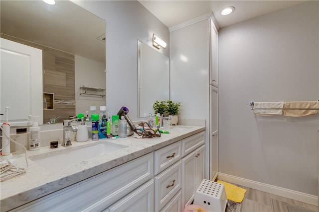 456 W Huntington Dr Unit C, Arcadia, CA 91007 - bathroom featuring double vanity and recessed lighting