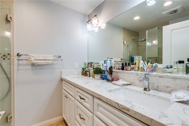 456 W Huntington Dr Unit C, Arcadia, CA 91007 - bathroom with a shower stall and double vanity