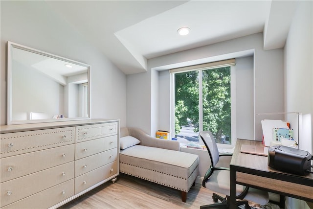 456 W Huntington Dr Unit C, Arcadia, CA 91007 - bedroom with light wood-type flooring, a desk, and recessed lighting