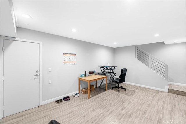 456 W Huntington Dr Unit C, Arcadia, CA 91007 - office featuring light wood-style floors and recessed lighting
