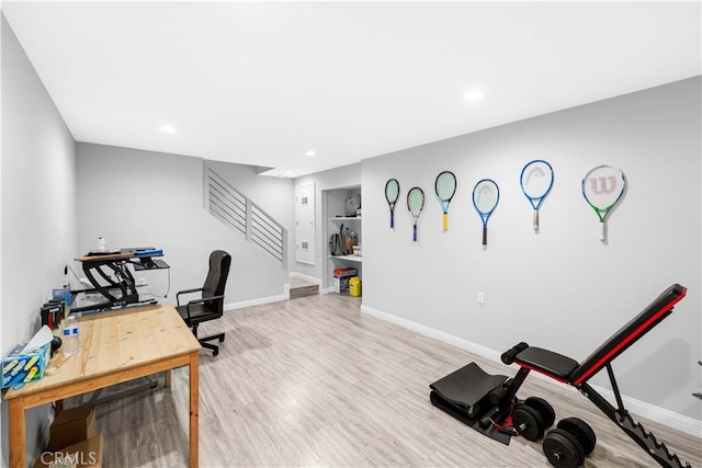 456 W Huntington Dr Unit C, Arcadia, CA 91007 - office area with wood finished floors and recessed lighting