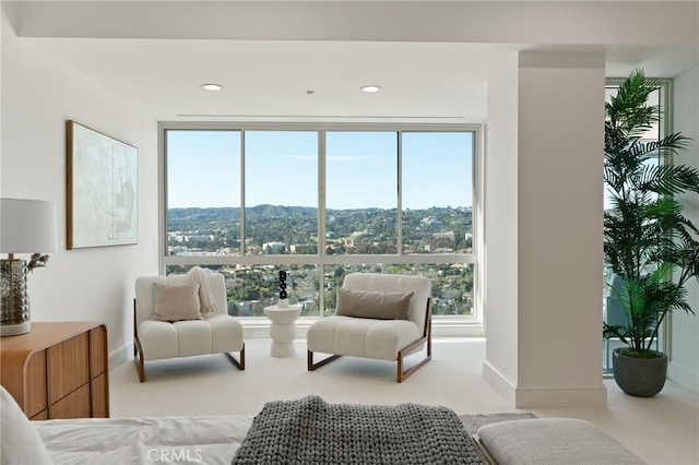 10490 Wilshire Blvd Unit 2704, Los Angeles, CA 90024 - living room featuring carpet and recessed lighting