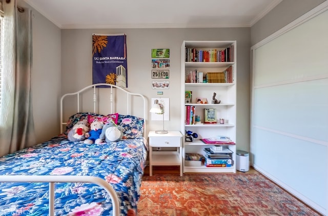 2015 E Broadway Unit 402, Long Beach, CA 90803 - bedroom featuring ornamental molding and wood finished floors