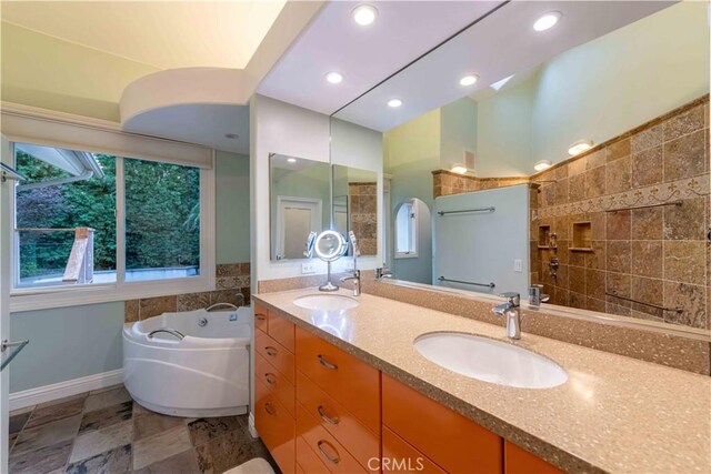 1525 Ramona Dr, Camarillo, CA 93010 - full bathroom with double vanity and a garden tub