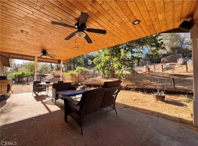 44293 Copper Creek Way, Coarsegold, CA 93614 - view of patio / terrace featuring a ceiling fan and an outdoor living space