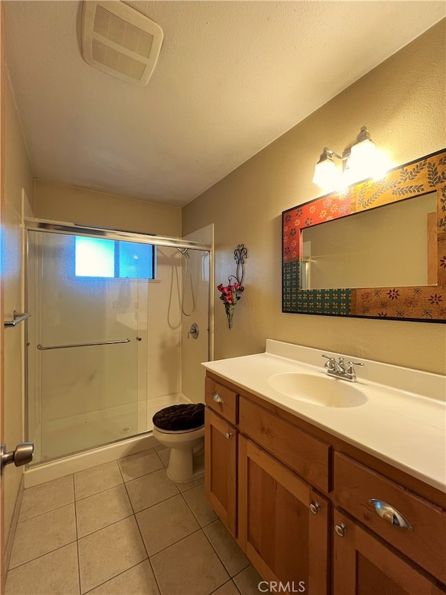 44293 Copper Creek Way, Coarsegold, CA 93614 - full bath with vanity, a stall shower, and tile patterned flooring