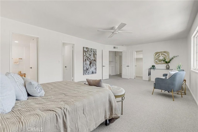 9921 Oceancrest Dr, Huntington Beach, CA 92646 - bedroom with carpet flooring, a spacious closet, and ceiling fan