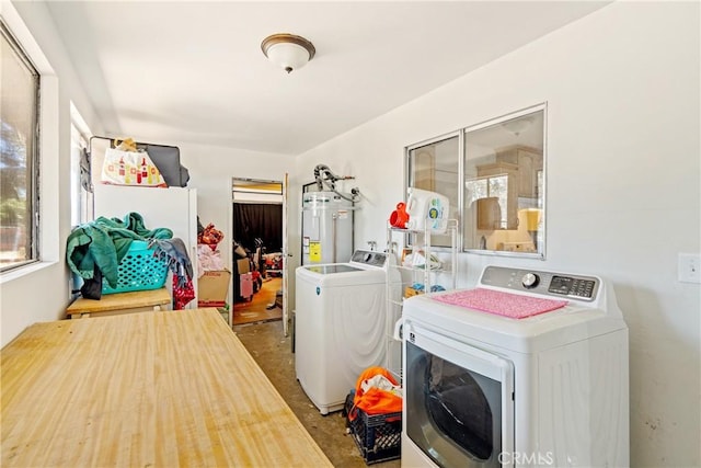 422 Zenon Way, Arroyo Grande, CA 93420 - washroom with water heater and separate washer and dryer