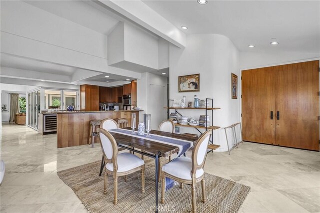 34586 Camino Capistrano Unit A, Dana Point, CA 92624 - dining area with recessed lighting and beverage cooler
