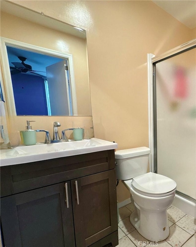 8601 International Ave Unit 271, Canoga Park, CA 91304 - full bathroom with vanity, a shower stall, and tile patterned floors