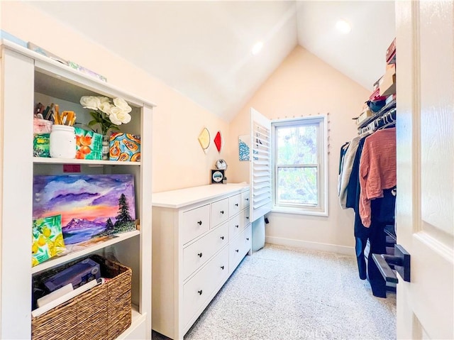 14207 Ashton Ln, Riverside, CA 92508 - walk in closet with vaulted ceiling and light carpet
