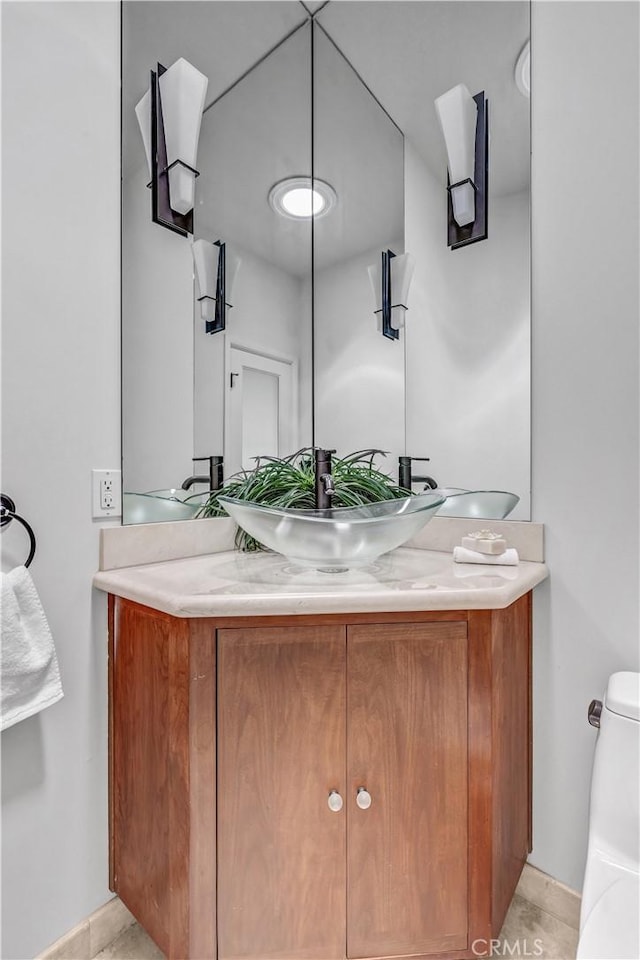 34586 Camino Capistrano Unit B, Dana Point, CA 92624 - bathroom featuring vanity and tile patterned flooring