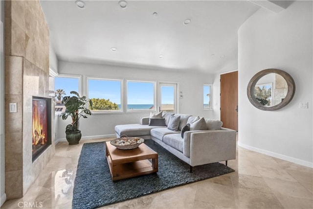 34586 Camino Capistrano Unit B, Dana Point, CA 92624 - living area with a fireplace and recessed lighting