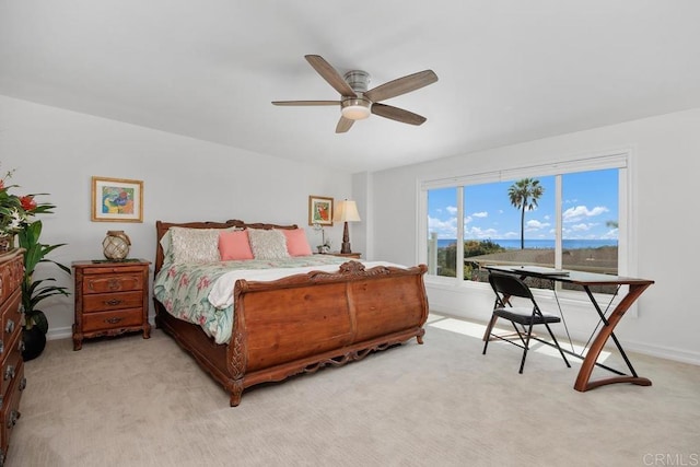 2203 Cameo Rd, Carlsbad, CA 92008 - bedroom with light carpet and ceiling fan