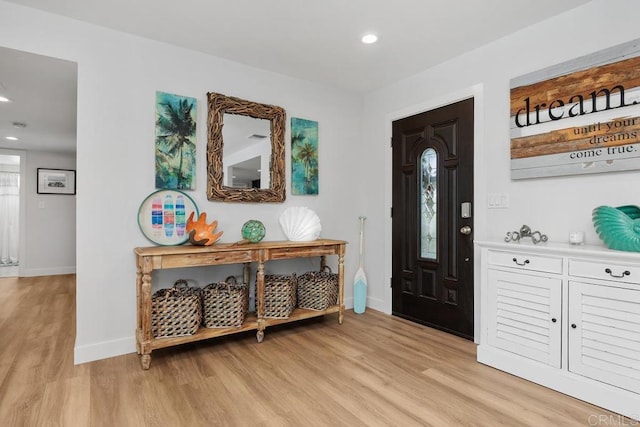 2203 Cameo Rd, Carlsbad, CA 92008 - foyer featuring light wood-type flooring and recessed lighting
