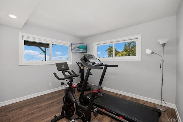 2203 Cameo Rd, Carlsbad, CA 92008 - workout area featuring healthy amount of natural light and wood finished floors
