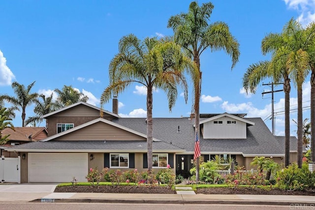 2203 Cameo Rd, Carlsbad, CA 92008 - view of front of home with an attached garage, a shingled roof, and driveway