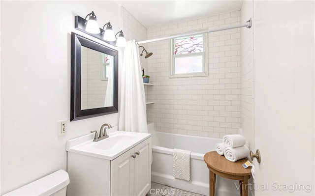 7441 Sylvia Ave, Reseda, CA 91335 - bathroom with vanity and shower / bathtub combination with curtain