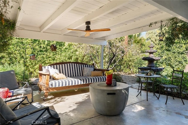 4835 Almidor Ave, Woodland Hills, CA 91364 - view of patio with an outdoor hangout area and a ceiling fan