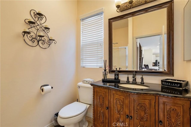 13238 Dancy St, Eastvale, CA 92880 - bathroom with vanity and a shower with door