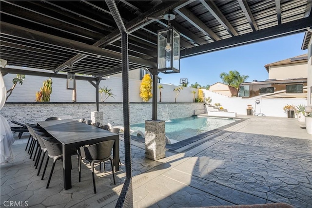 13238 Dancy St, Eastvale, CA 92880 - fenced backyard featuring outdoor dining area and a patio area