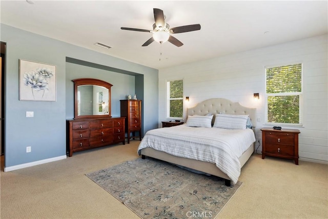 28233 Millstream Ct, Menifee, CA 92585 - bedroom with light carpet and a ceiling fan