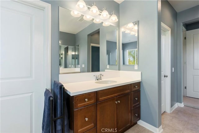 28233 Millstream Ct, Menifee, CA 92585 - bathroom with vanity and tile patterned floors
