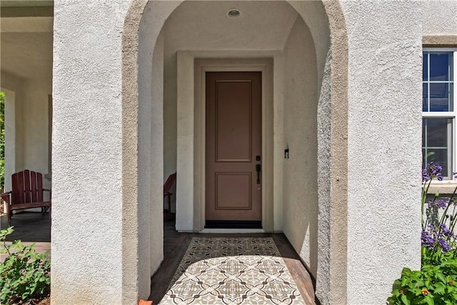 28233 Millstream Ct, Menifee, CA 92585 - property entrance with stucco siding