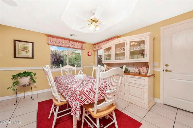 40505 90th St W, Palmdale, CA 93551 - dining area with light tile patterned flooring and ceiling fan