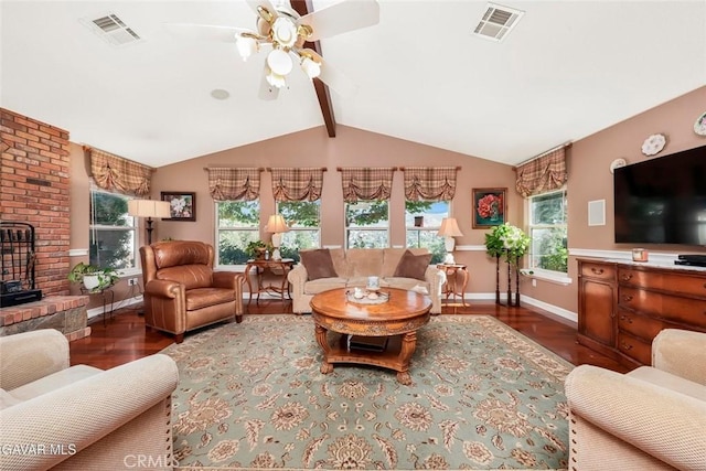 40505 90th St W, Palmdale, CA 93551 - living room with wood finished floors, a ceiling fan, and plenty of natural light