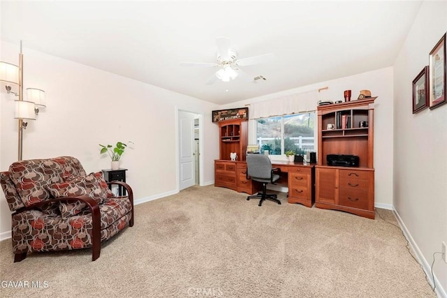 40505 90th St W, Palmdale, CA 93551 - carpeted office with ceiling fan and baseboards