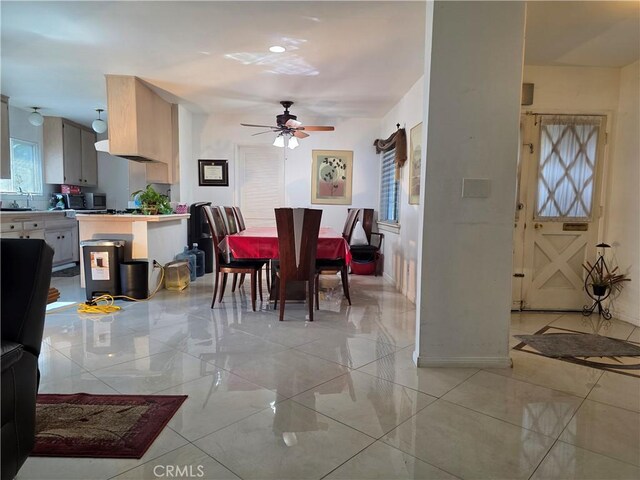 15901 Lassen St, North Hills, CA 91343 - dining area featuring a ceiling fan and plenty of natural light