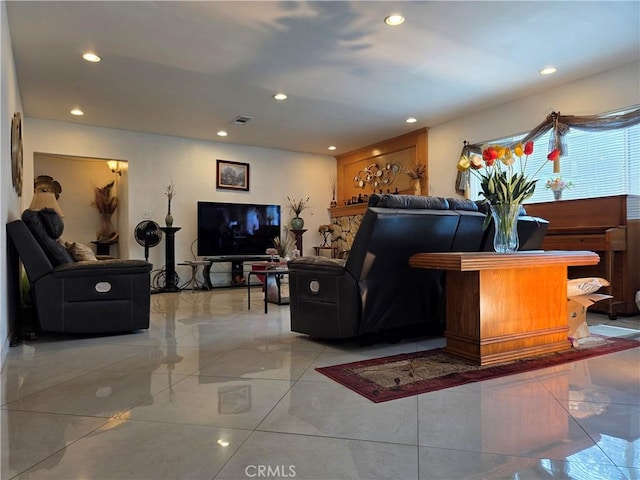 15901 Lassen St, North Hills, CA 91343 - living area with light marble finish floors and recessed lighting