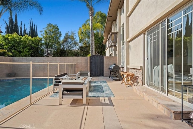 18330 Hanan Ct, Tarzana, CA 91356 - fenced backyard featuring a patio area, area for grilling, and a gate