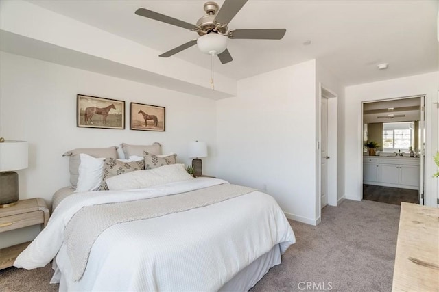 3802 Ranch House Rd Unit 102, San Luis Obispo, CA 93401 - bedroom featuring carpet, a ceiling fan, and ensuite bathroom