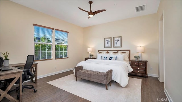 126 Luneta Ln, Rancho Mission Viejo, CA 92694 - bedroom with wood finished floors, an office area, and ceiling fan