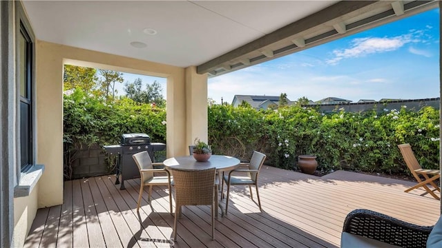 126 Luneta Ln, Rancho Mission Viejo, CA 92694 - wooden deck featuring outdoor dining area and area for grilling