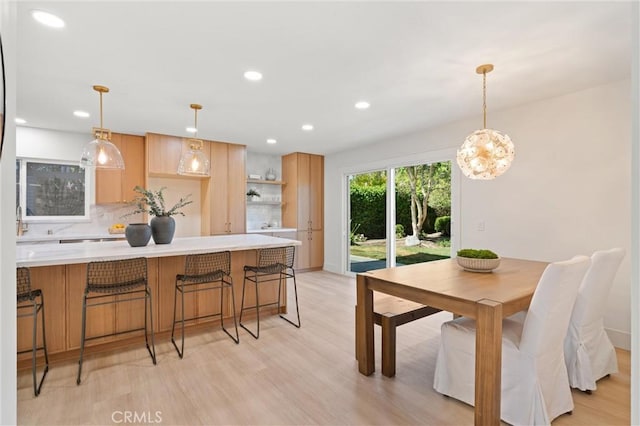 20371 Allport Ln, Huntington Beach, CA 92646 - dining room featuring recessed lighting and light wood-style flooring