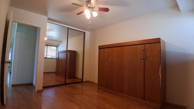 5312 Caminito Cachorro, San Diego, CA 92105 - unfurnished bedroom featuring wood finished floors, a closet, and ceiling fan