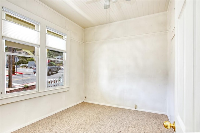 128 N Mason St, Arroyo Grande, CA 93420 - empty room featuring carpet flooring, a ceiling fan, and crown molding