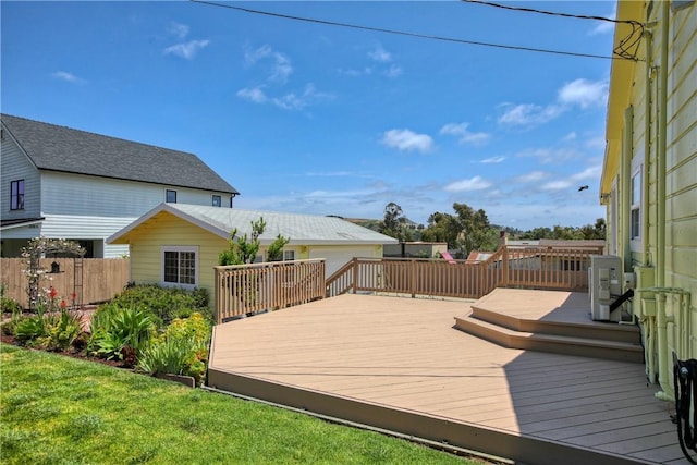 128 N Mason St, Arroyo Grande, CA 93420 - wooden terrace featuring an outbuilding